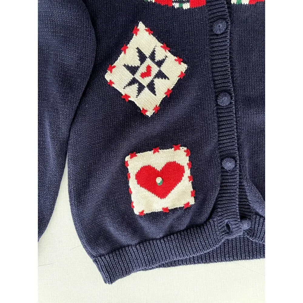 The Eagle's Eye L Americana Cardigan Sweater 90s Vintage Patriotic 4th of July - Picture 6 of 12